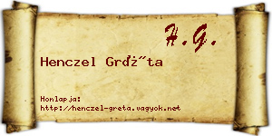 Henczel Gréta névjegykártya